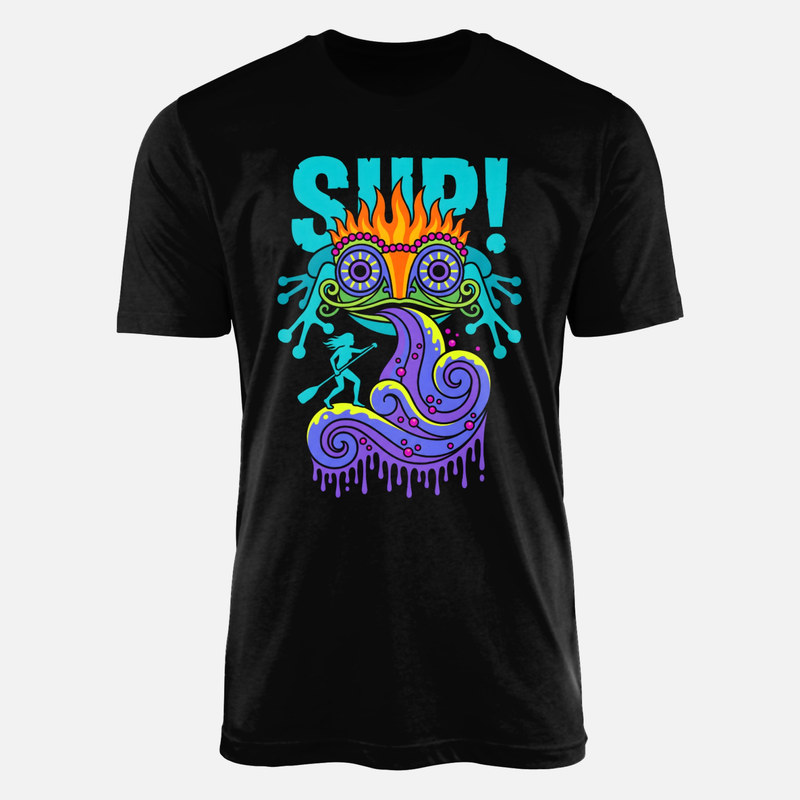 Magliette: Paddle surf e mostro psichedelico