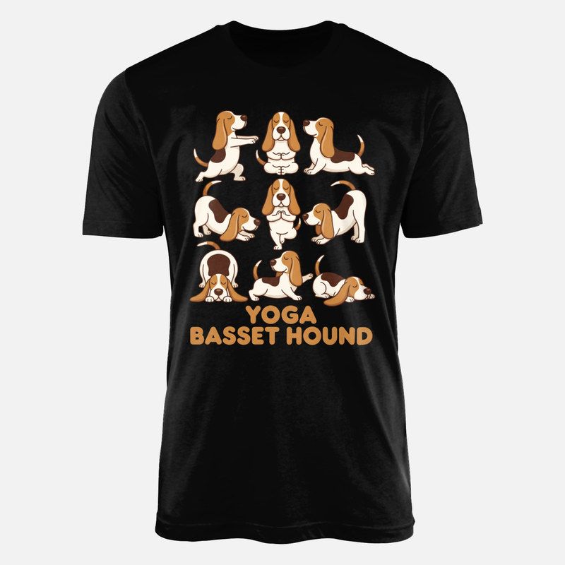 Magliette: Basset hound che fa yoga