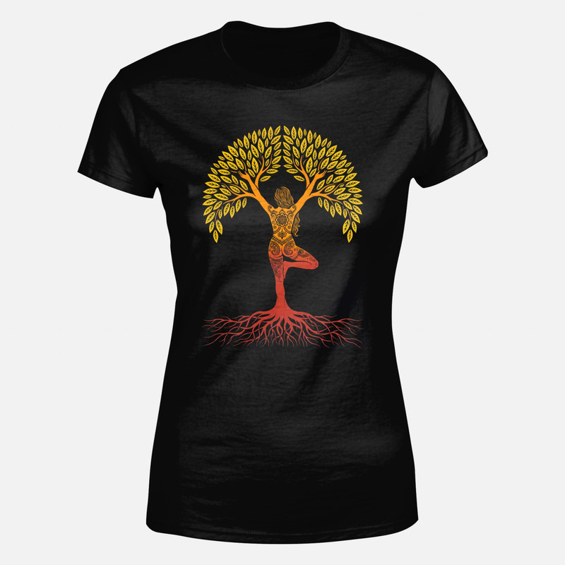 Magliette: Donna albero yoga mandala