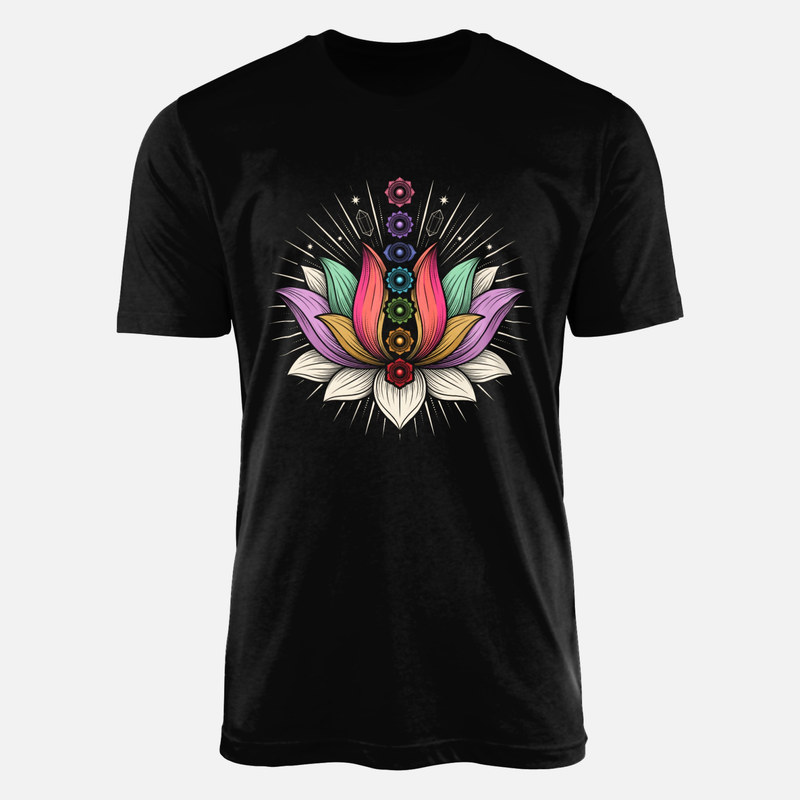 Magliette: Fiore di loto e sette chakra