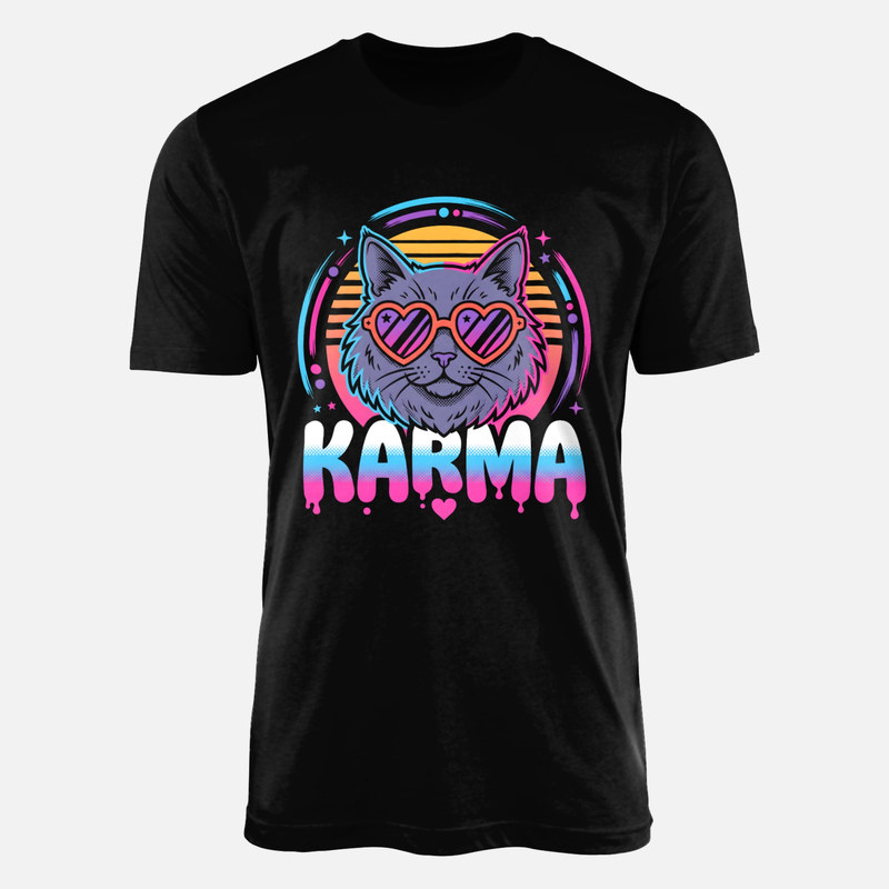 Magliette: Gatto retro con occhiali e karma