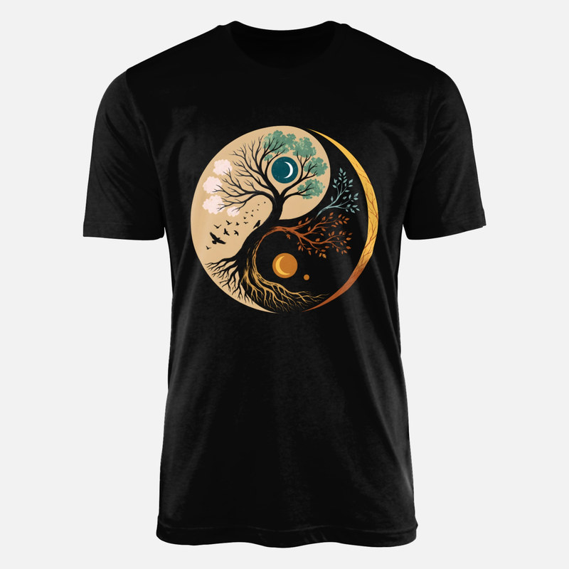Magliette: Albero quattro stagioni yin yang