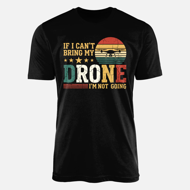 Magliette: Senza drone non vado tramonto retro