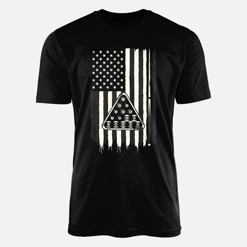 Magliette: Biliardo con bandiera USA grunge