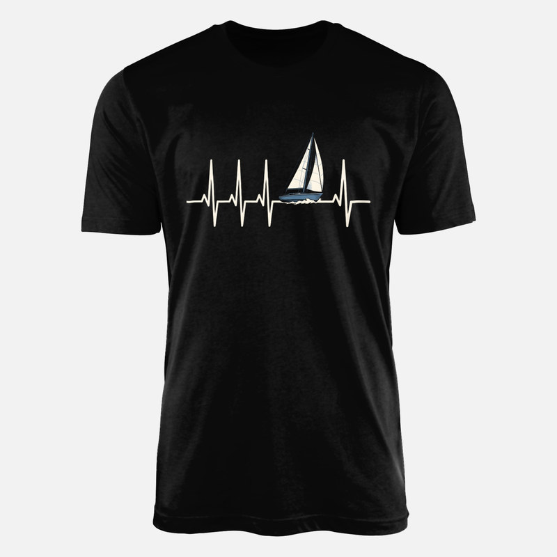 Magliette: Barca a vela con battito cardiaco