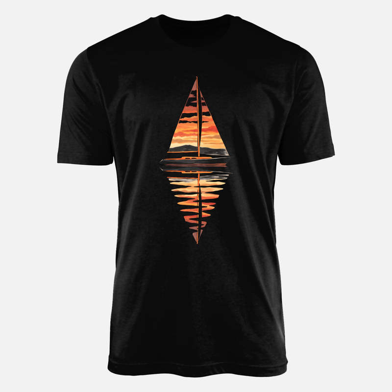 Magliette: Barca a vela al tramonto
