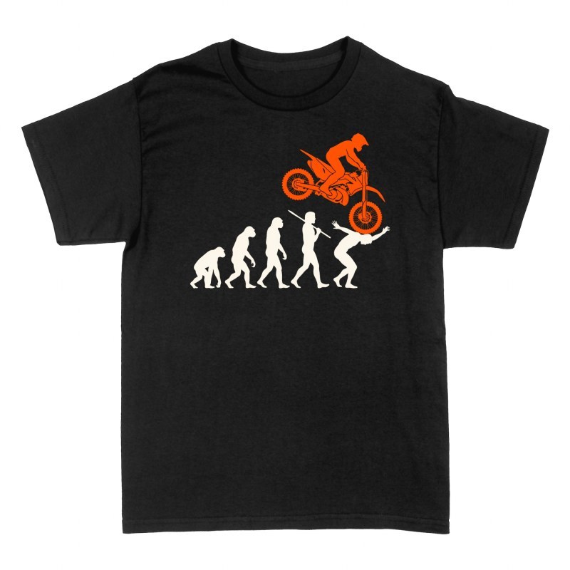 Magliette: Evoluzione umana verso il motocross
