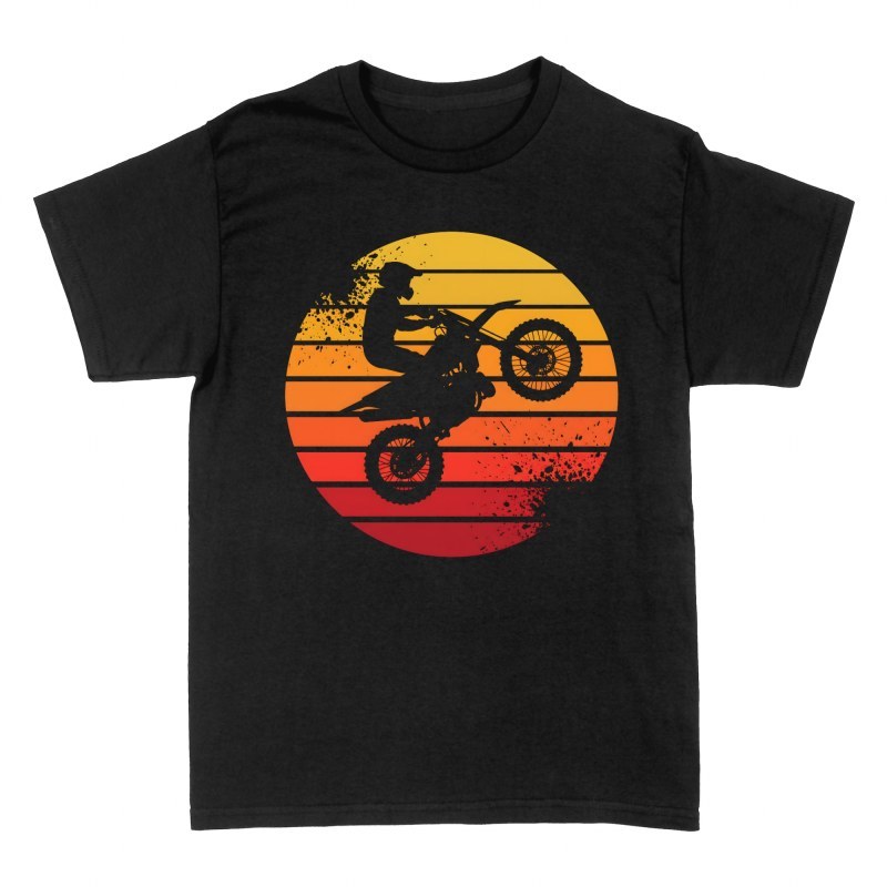 Magliette: Motocross retro al tramonto
