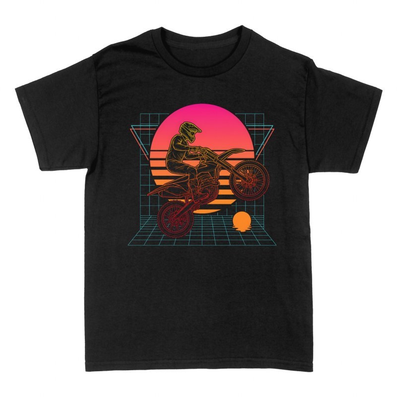 Magliette: Motocross retrowave anni 80