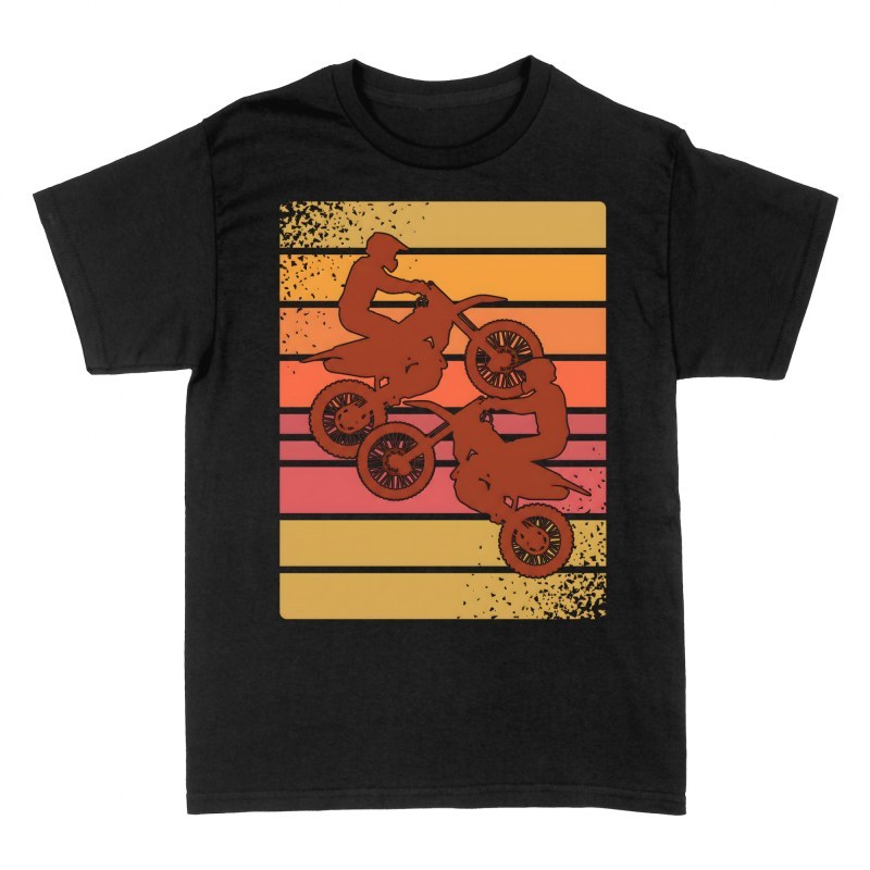 Magliette: Motocross con tramonto vintage