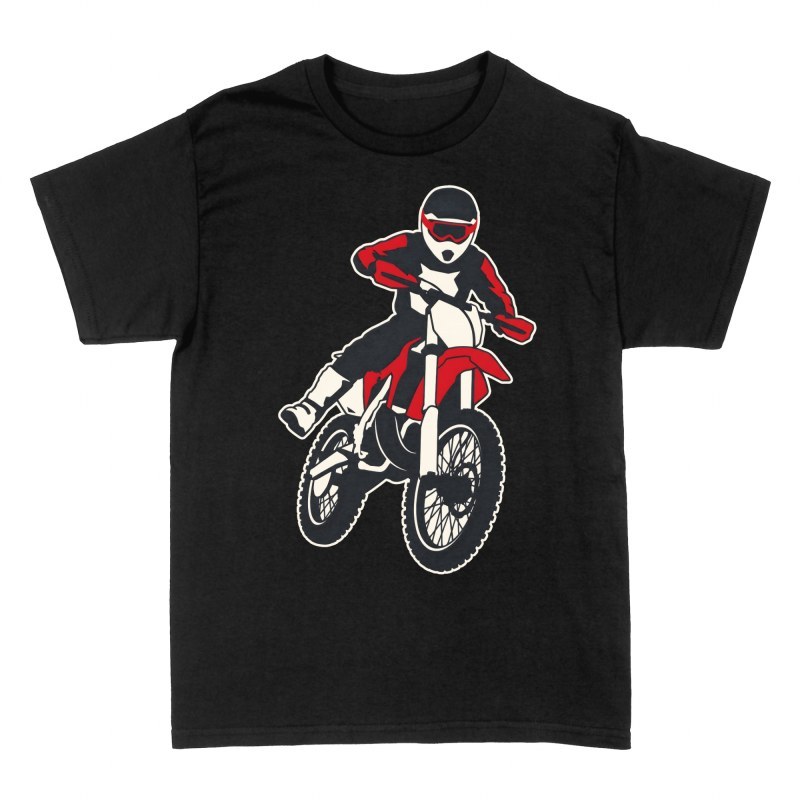 Magliette: Pilota di motocross in salto