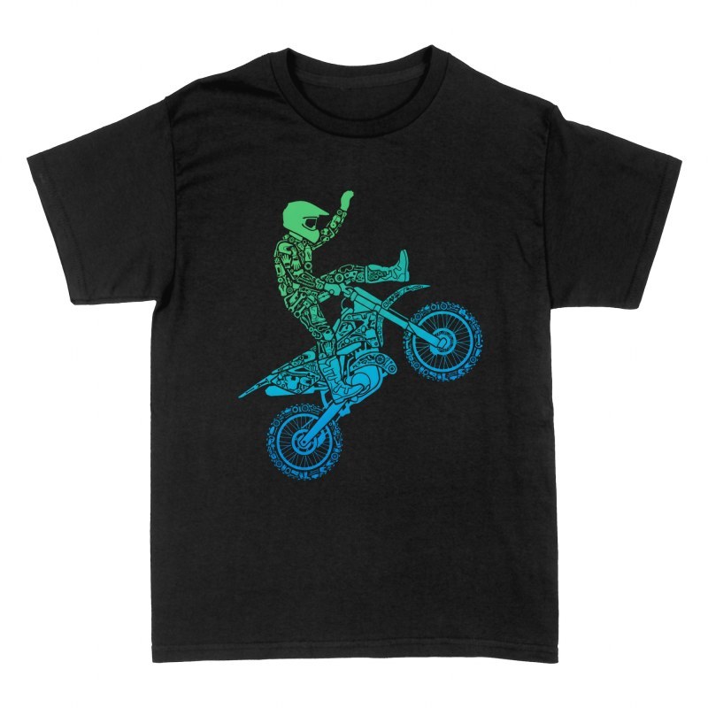 Magliette: Pilota motocross con attrezzi meccanici