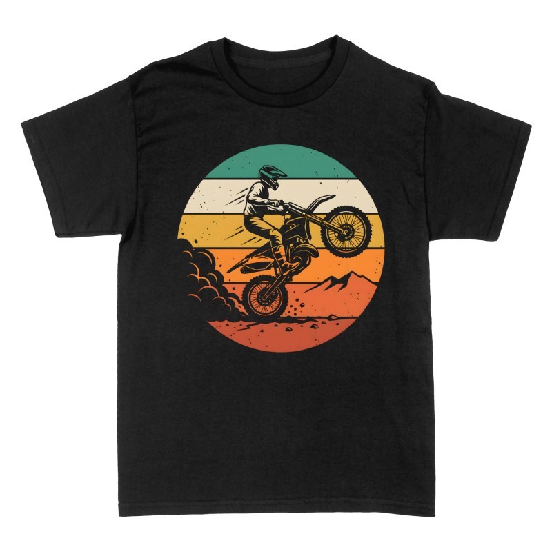 Magliette: Motocross con tramonto vintage