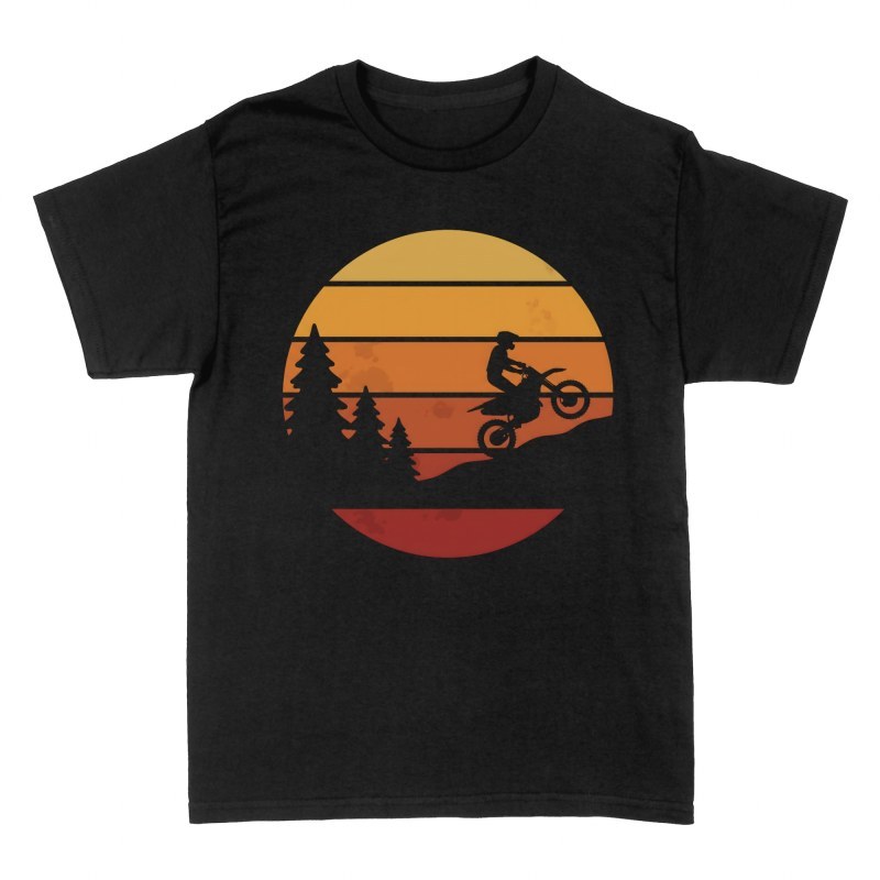 Magliette: Motocross al tramonto retr&ograve;