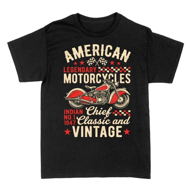 Magliette: Moto classica americana vintage