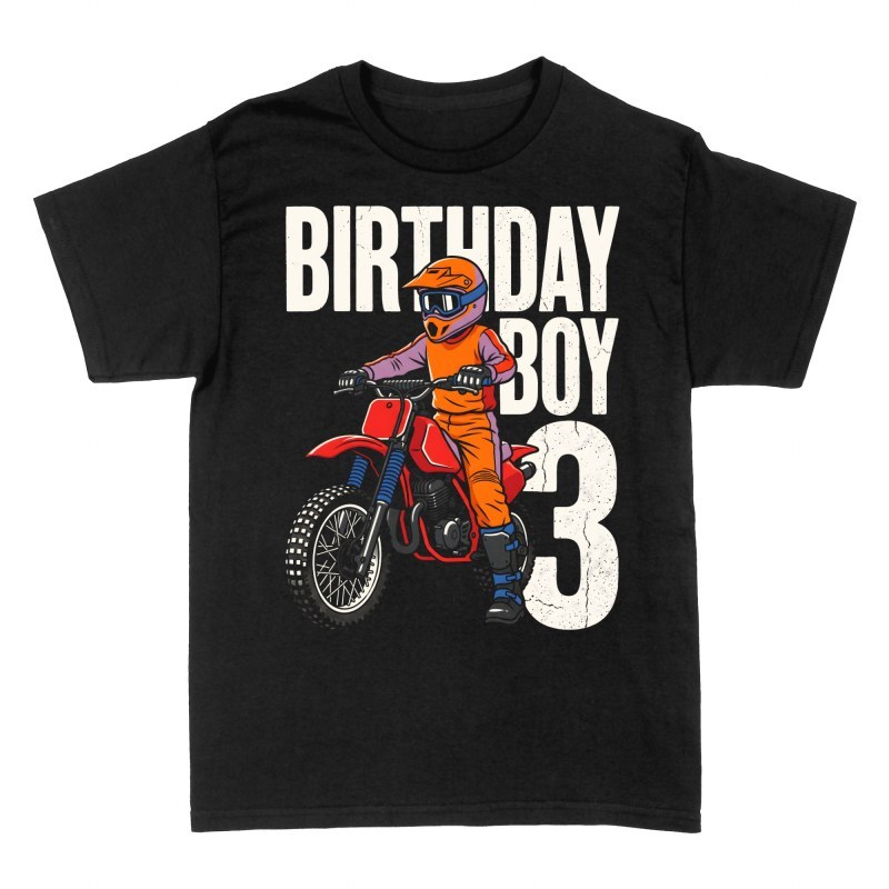 Magliette: Compleanno 3 bambino motocross