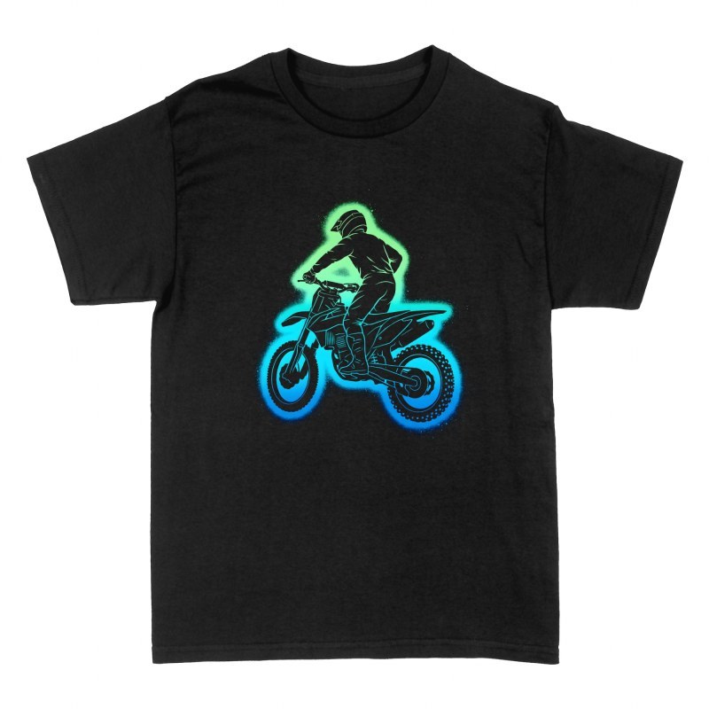 Magliette: Pilota motocross neon brillante
