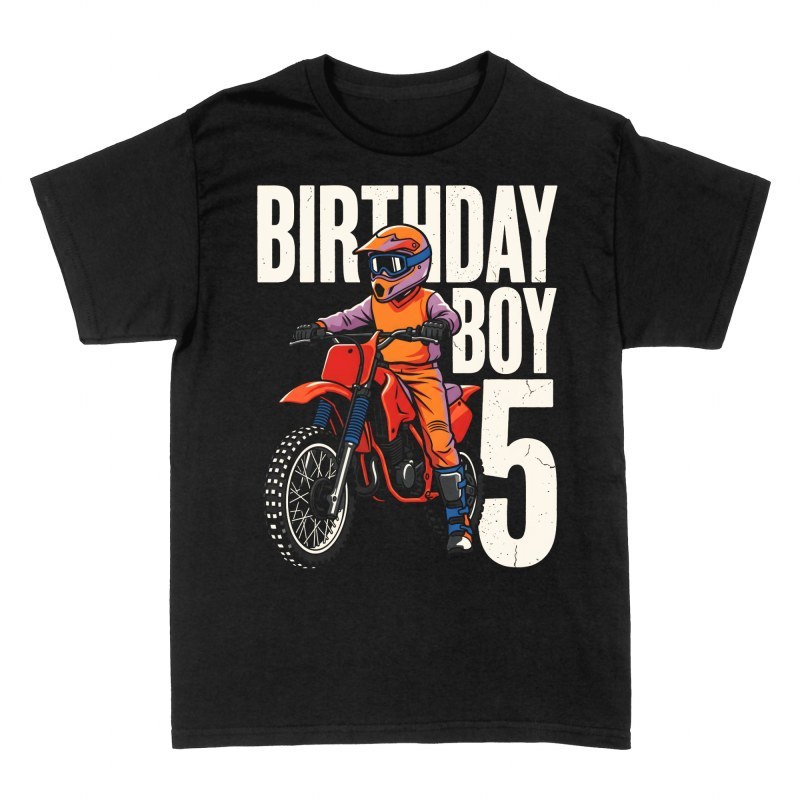 Magliette: Compleanno 5 anni pilota motocross
