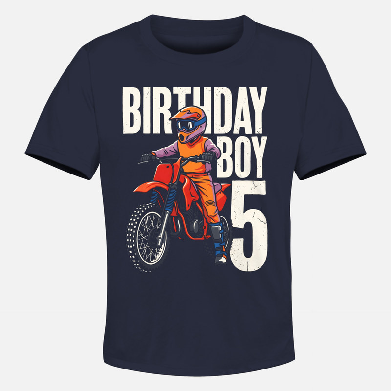 Magliette: Compleanno 5 anni pilota motocross