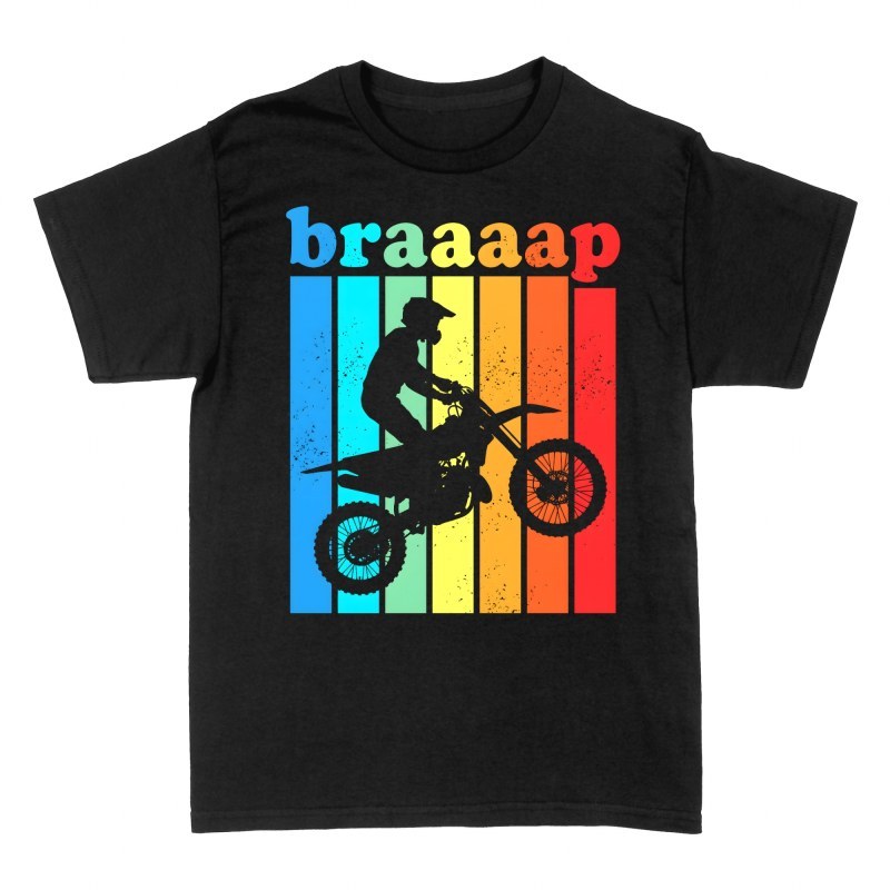 Magliette: Motocross salto e strisce arcobaleno Braaaap