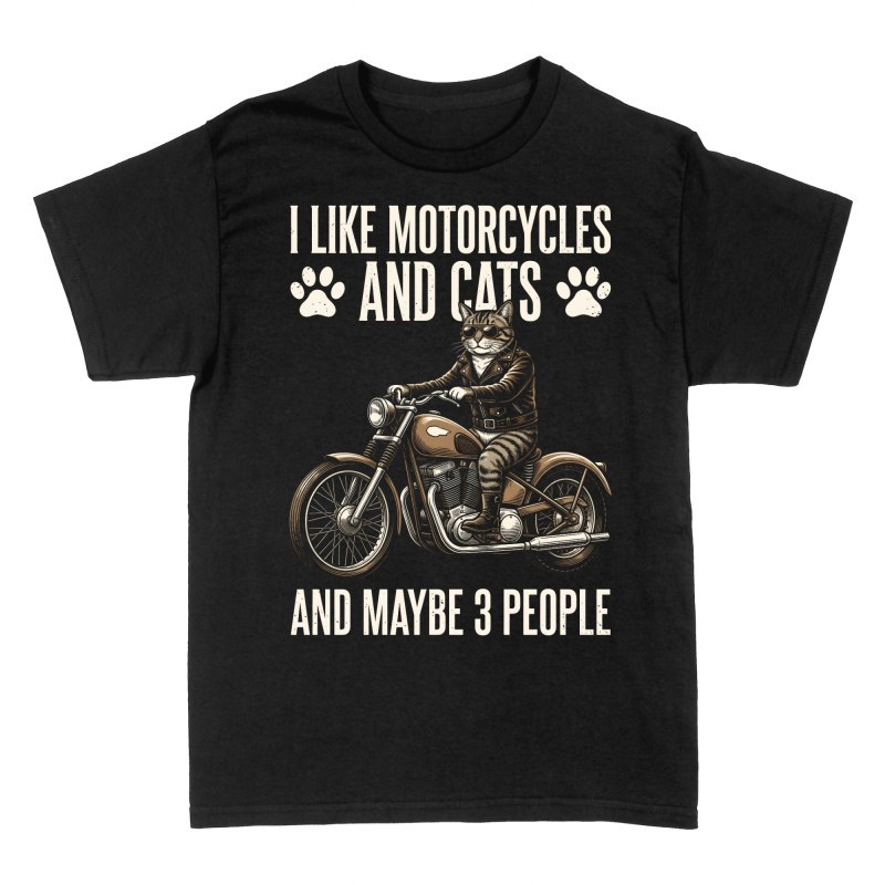 Magliette: Gatto motociclista e frase ironica