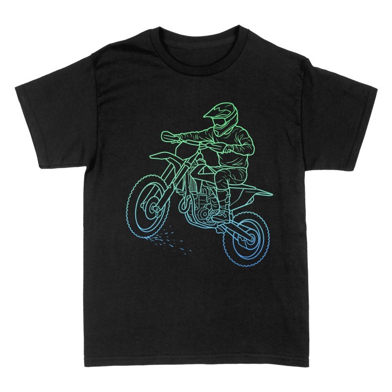 Magliette: Salto motocross con sfumatura neon