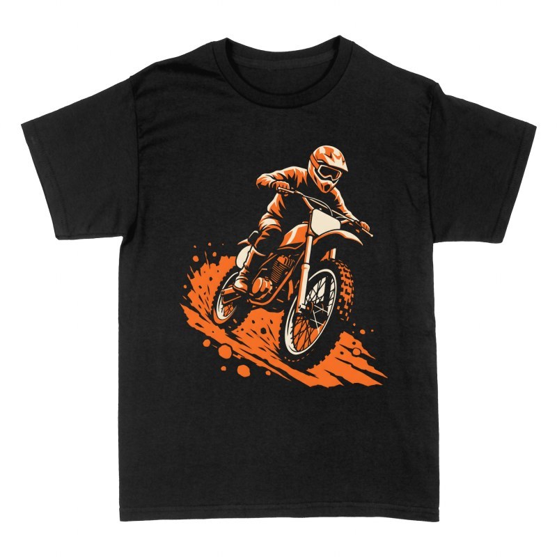 Magliette: Pilota di motocross in derapata