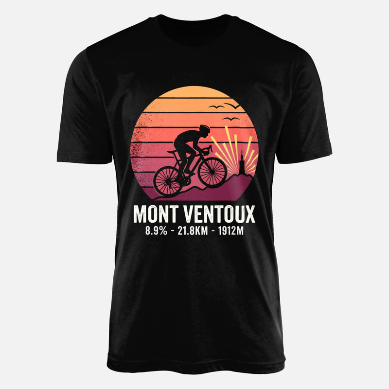 Magliette: Ciclista Mont Ventoux salita retro