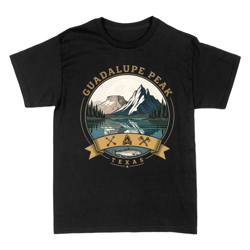 Magliette: Guadalupe Peak Texas con emblema vintage