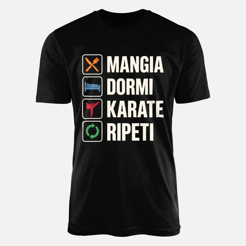 Magliette: Mangia dormi karate ripeti
