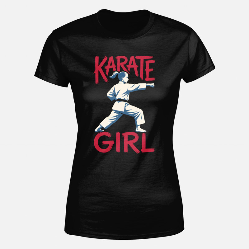 Magliette: Karateka donna con cintura nera
