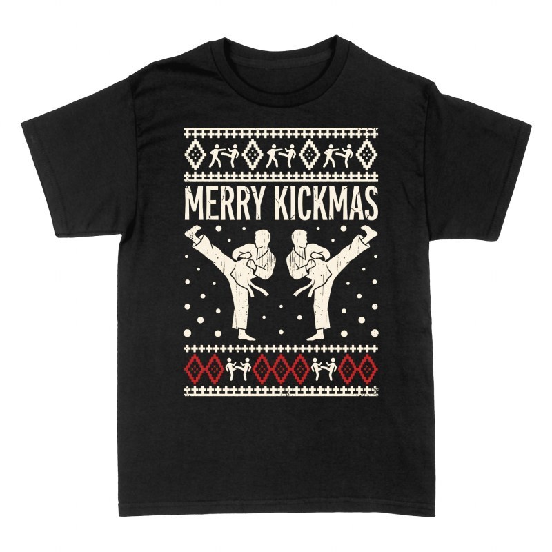 Magliette: Karate Merry Kickmas natalizio vintage