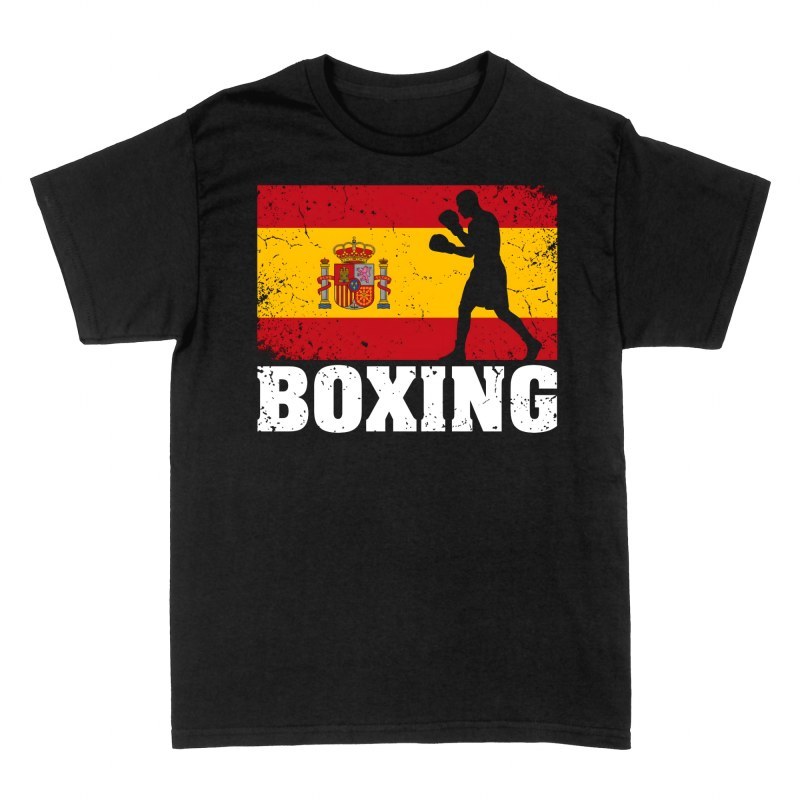 Magliette: Boxe con bandiera della Spagna