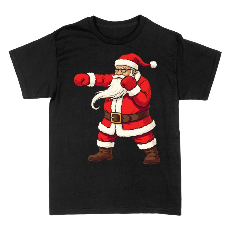 Magliette: Babbo Natale pugile in guardia