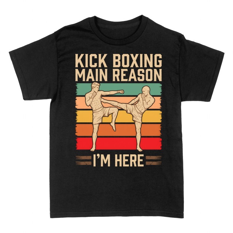 Magliette: Kickboxing motivo principale vintage