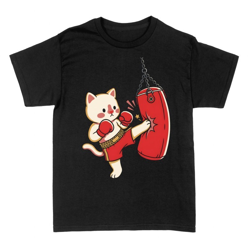 Magliette: Gatto pugile con sacco da boxe