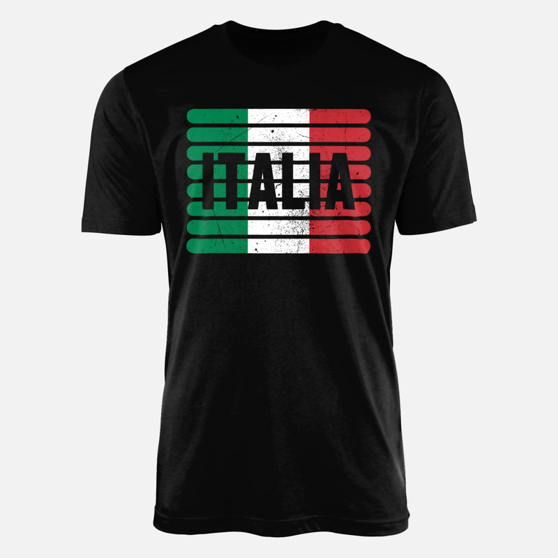 Magliette: Bandiera Italia vintage con scritta