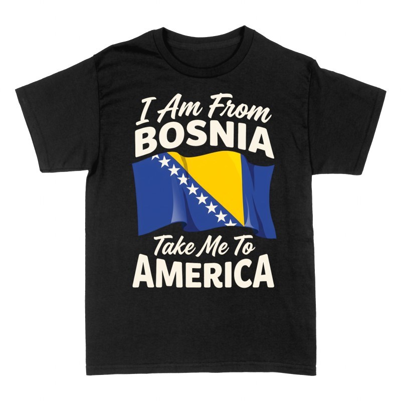 Magliette: Bosnia verso America con bandiera