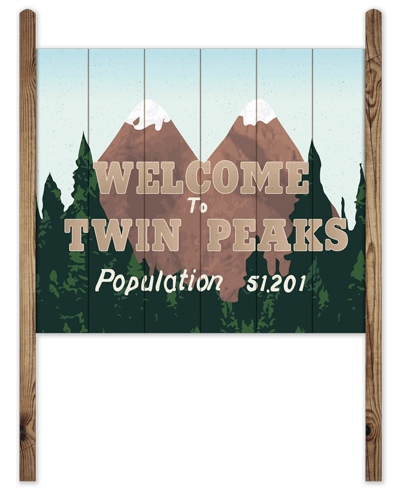Adesivi Murali: Segno di legno Welcome Twin Peaks 0