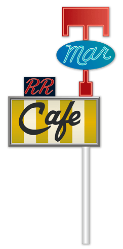 Adesivi Murali: Segno Mar Cafe RR Twin Peaks lasciato