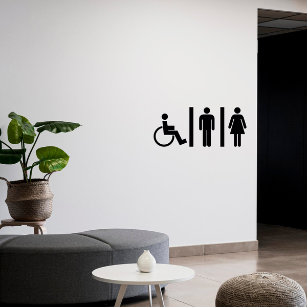 Adesivi Murali: WC Mixto persone disabili