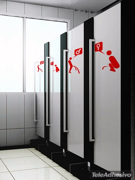 Adesivi Murali: WC Mixto segno del sesso