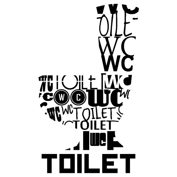 Adesivi Murali: Toilet lingue