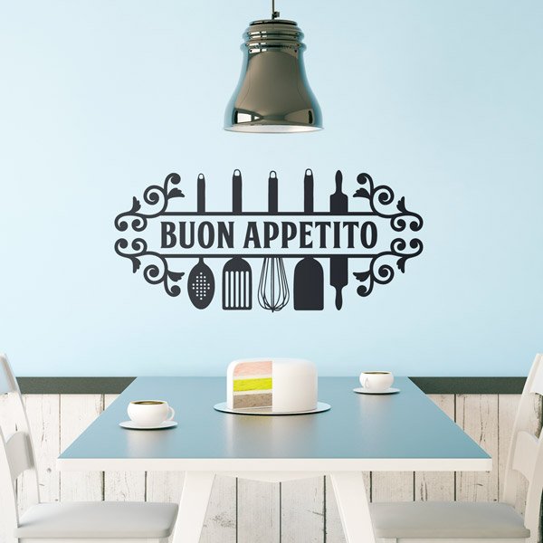 Scritta adesiva buon appetito stickers murali per cucina WS2166