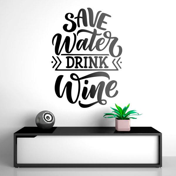 Adesivi Murali: Save Water Drink Wine