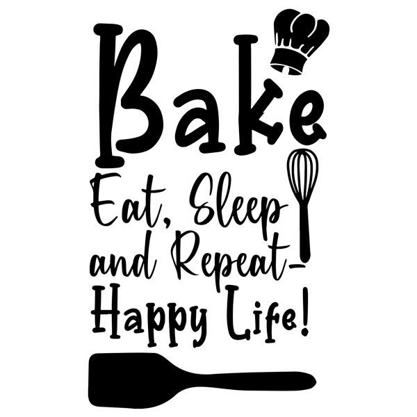 Adesivi Murali: Bake eat, sleep and repeat