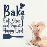 Adesivi Murali: Bake eat, sleep and repeat 2