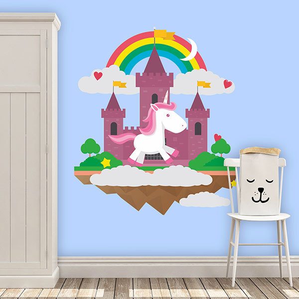 Adesivi Murali: Unicorno nel castello