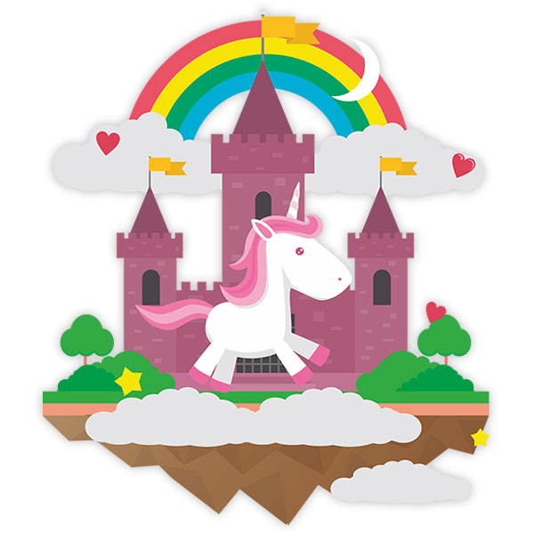 Adesivi Murali: Unicorno nel castello