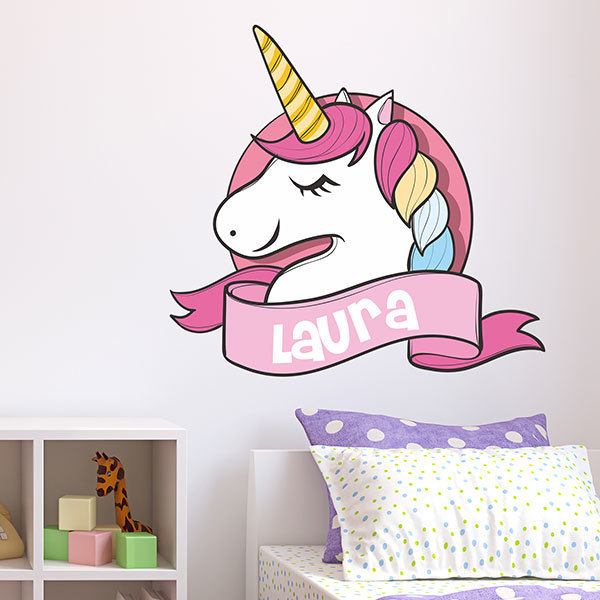 Adesivi Murali Unicorno E Arcobaleno – Decorazione Parete Per Cameretta Bambine – Rosa Cuore – Rimovibili E Riutilizzabili